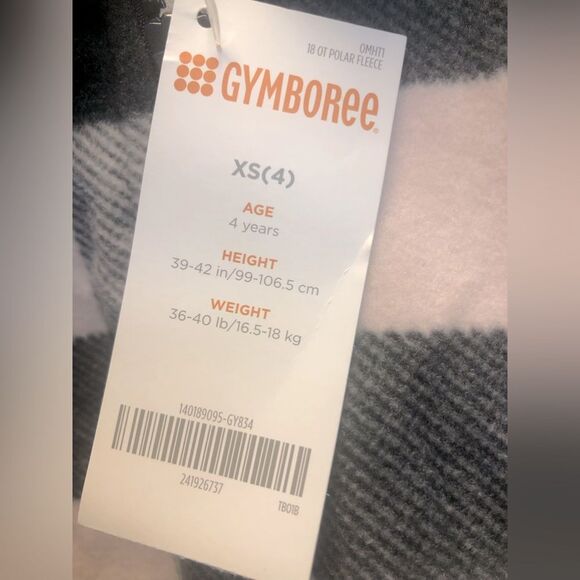 Gymboree half-zip pale pink/black buffalo plaid pullover polar fleece, XS (4) - Picture 4 of 4